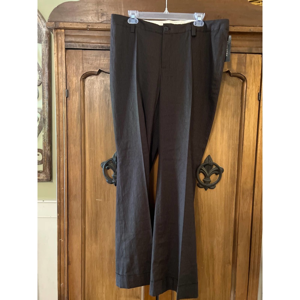 Banana Republic Brown Pin Stripe Pants Size 14 NWT Jackson Fit 32" Long